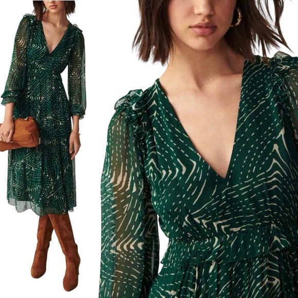 BA&SH Gabriela Robe Midi Dress - Picture 1 of 13